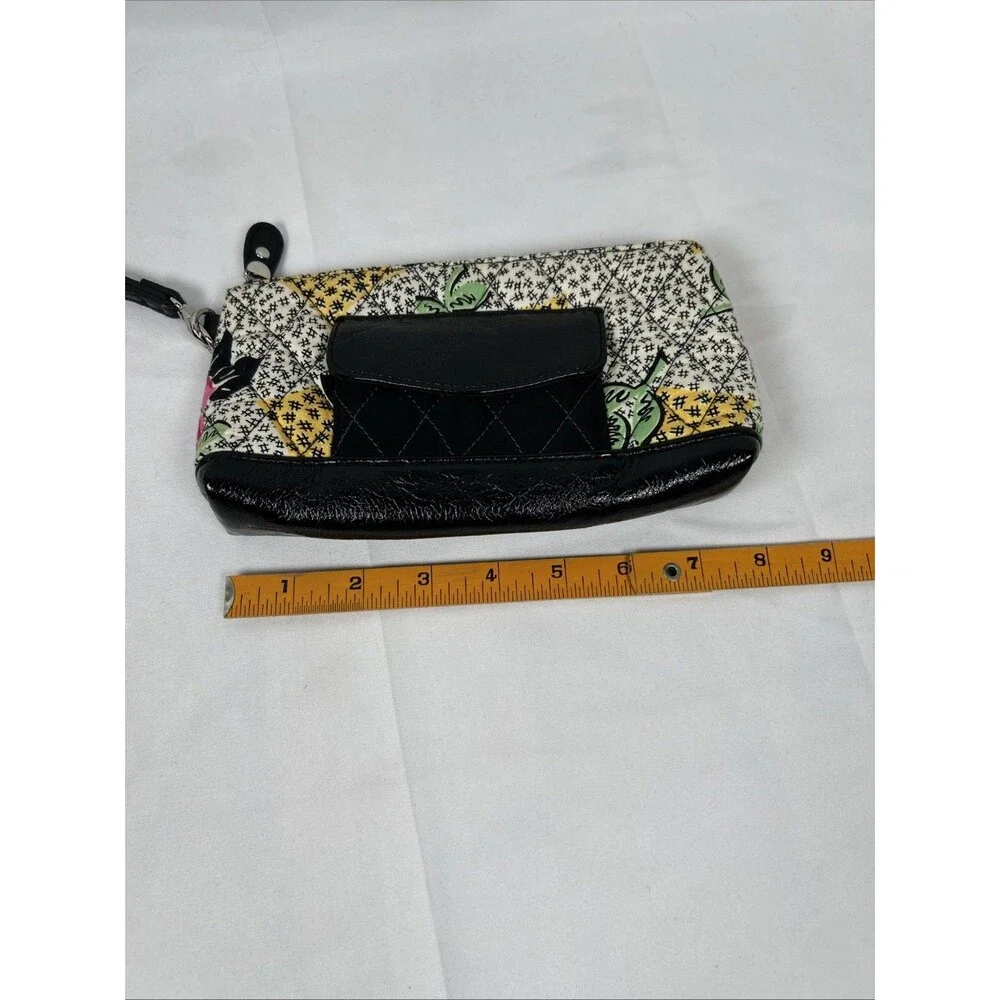 Vera Bradley Patchwork Collection Clutch Wristlet Black Floral Pink Flowers - Picture 13 of 14